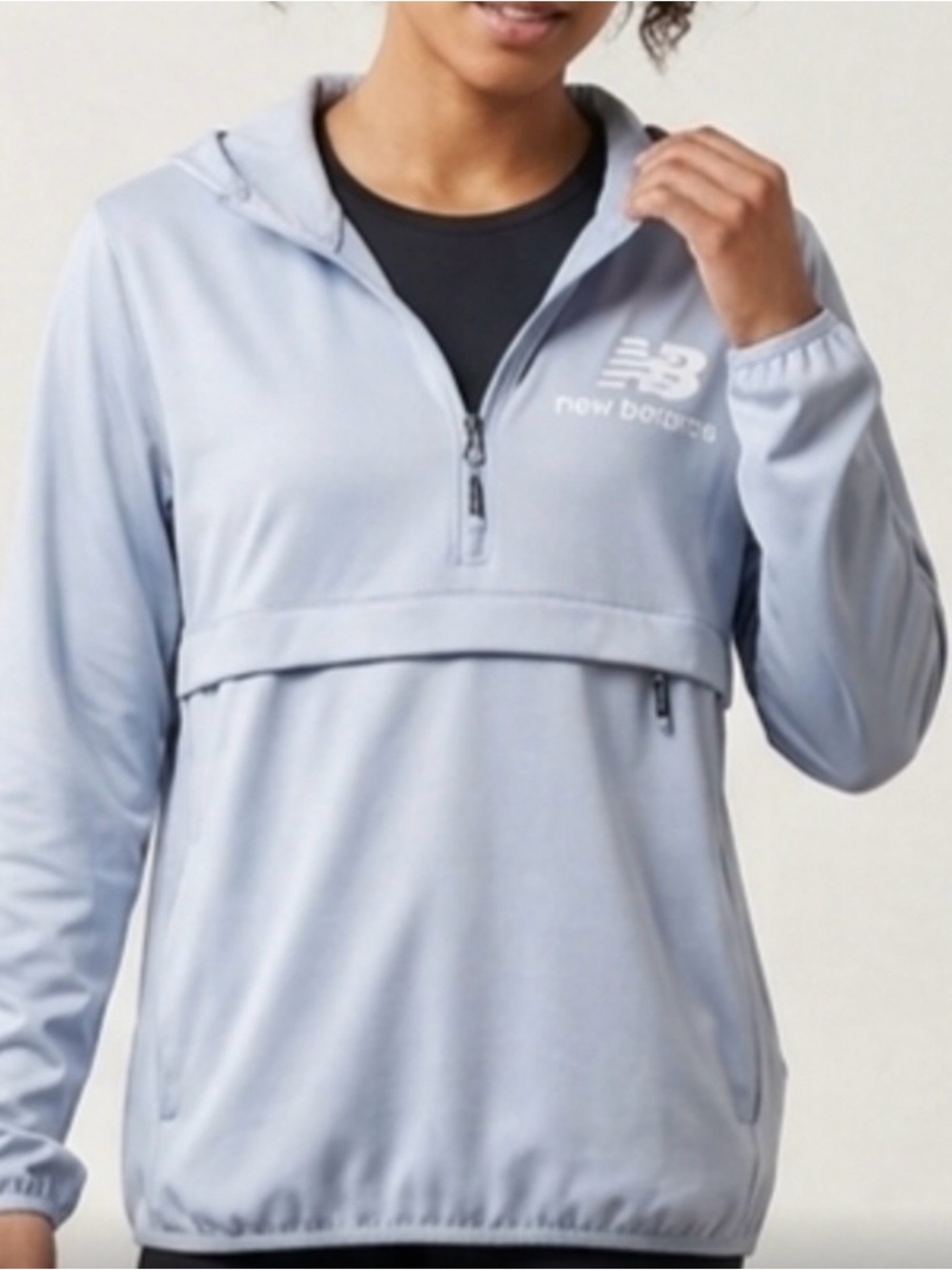 New Balance Light blue  Pullover Half-Zip Windbreaker